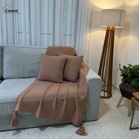 Manta Tricot Elegance com Pompom