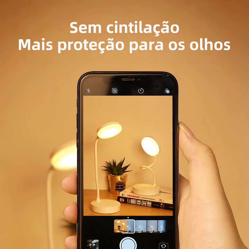 Luminária de Mesa LED Recarregável para Estudo - Casare